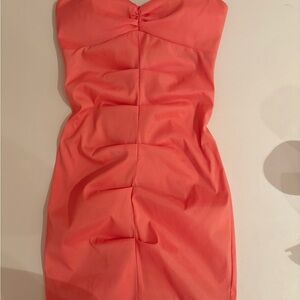Y2K Mini Coral Strapless Dress